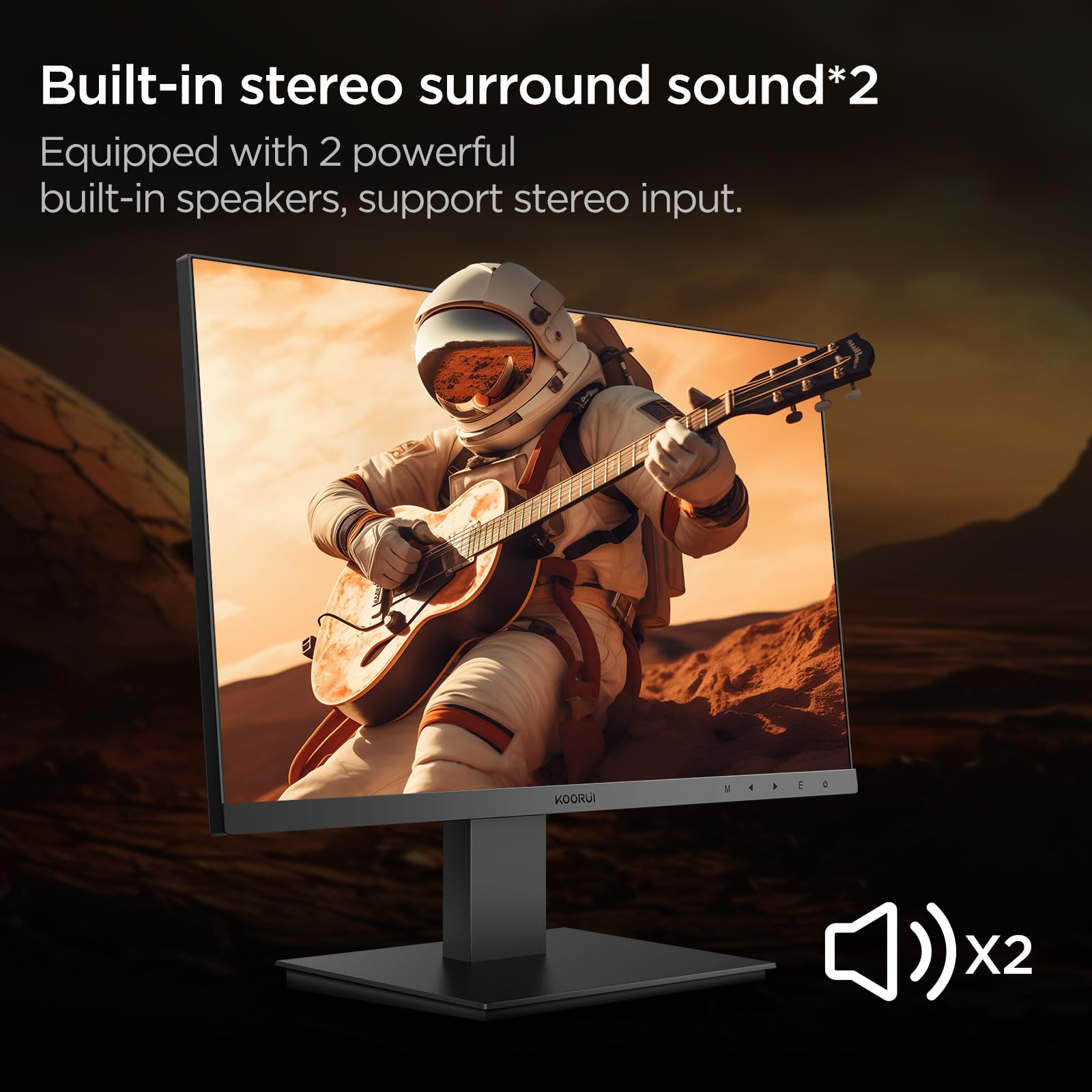 KOORUI Monitor 27-calowy FHD, monitor komputerowy (1080P, 100 Hz, HDMI + VGA, 99% SRGB, reakcja 4 ms, pielęgnacja oczu), praktycznie bez obramowania monitor