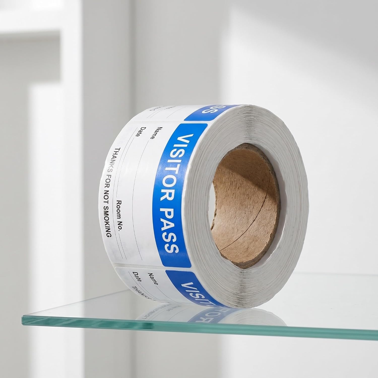 300pcs Visitor Identification Labels Stickers Roll, Blue Paper Material with Matte Surface, Easy to Use for Identification in High-Traffic Areas and Schools