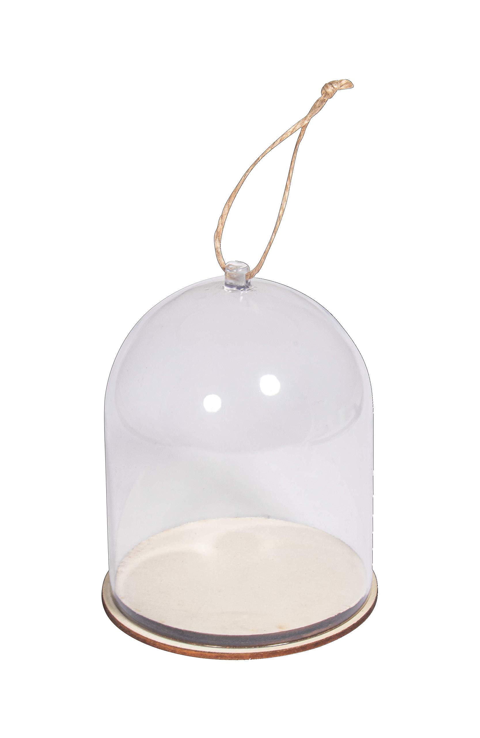 Rayher 46587000 Plastic Cover with Base, 9 cm, 11 cm, with Jute Cord, Normal, White