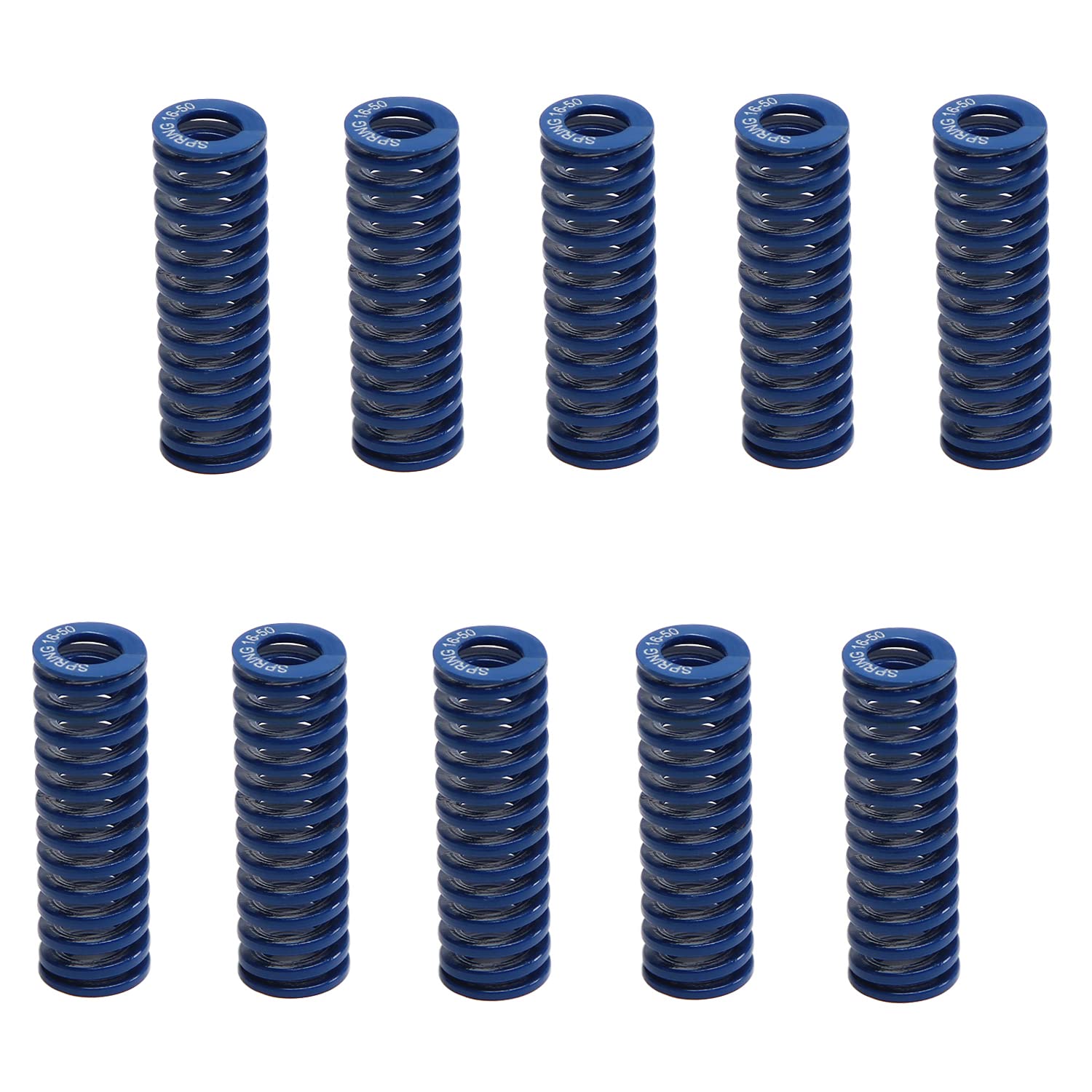 16mm OD 8mm ID 50mm Long Spiral Stamping Light Load Compression Mould Die Spring, for Mechanical Equipment 3D Printer Accessories Blue Tone 10pcs