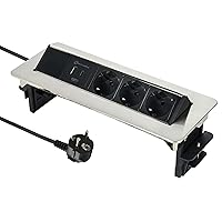 Electraline 62570 Presa retrattile da tavolo/scrivania, presa integrata