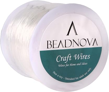 BEADNOVA 0.6mm Bracelet String Clear Craft Wire Stretch String Cord for Jewelry Making Beading Thread Elastic Thread Cord 100m