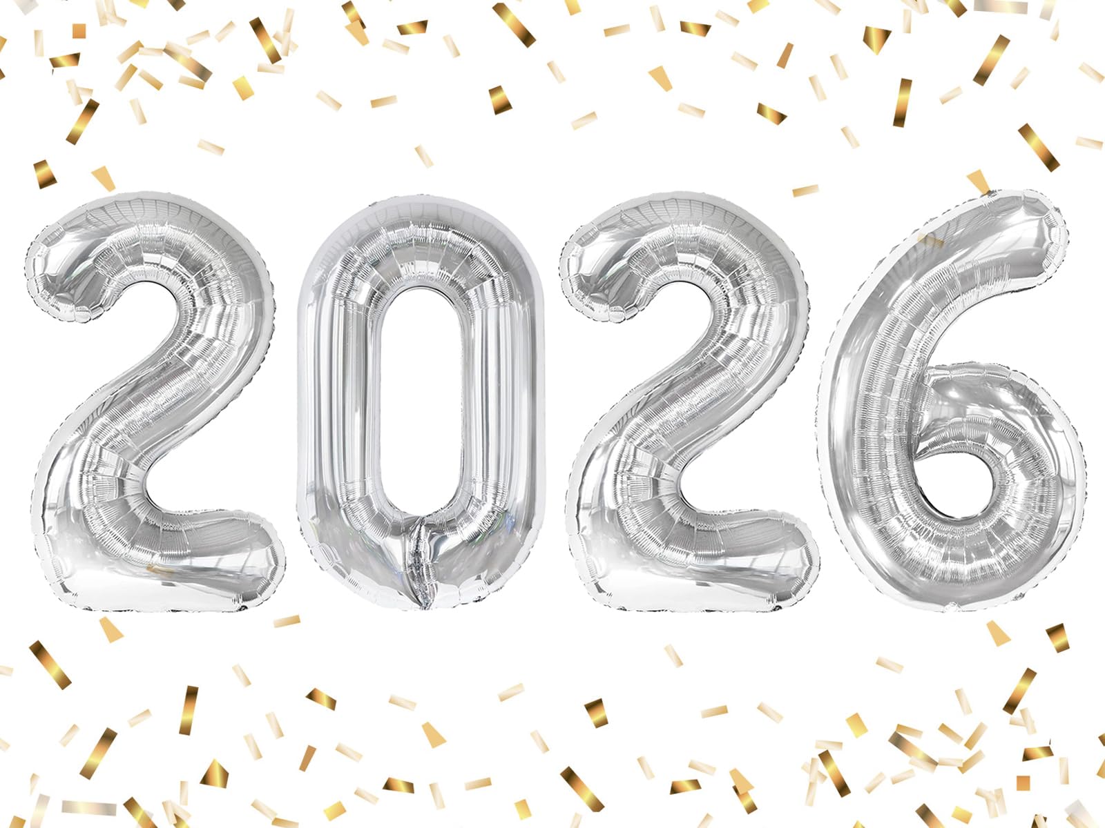 Number Balloons 2026 Balloon Silver for 2026 Party Decorations, 40 inch