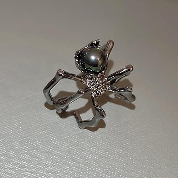 Spider Rings Gothic Moonstone Ring Big Spider Statement