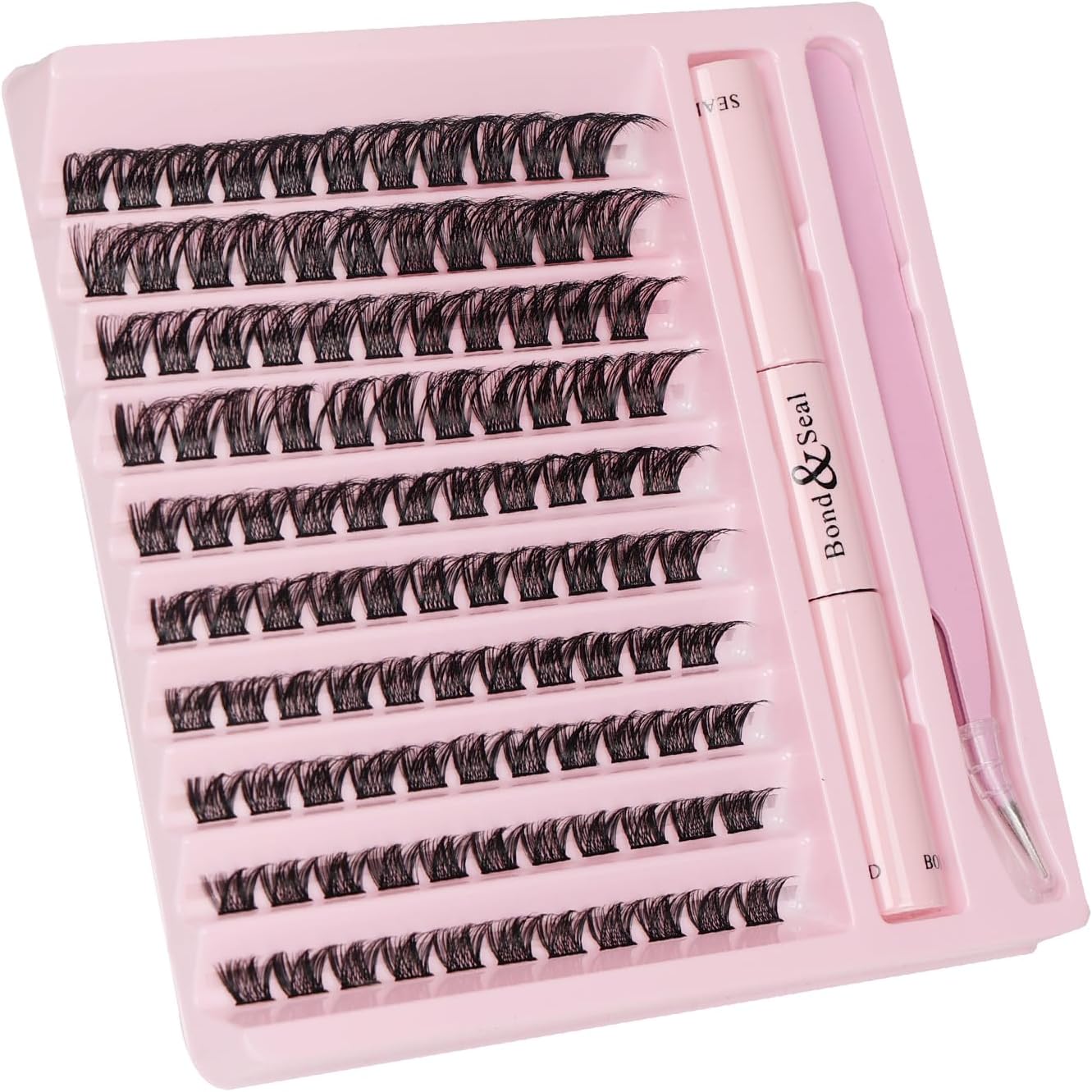 Cluster Eyelash Extensions Kit,DIY Lash Extension Kit Cluster Lashes 100pcs Individual Eyelash