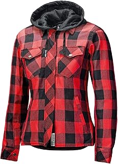 Held Motorradjacke Flanellhemd Lumberjack II schwarz rot