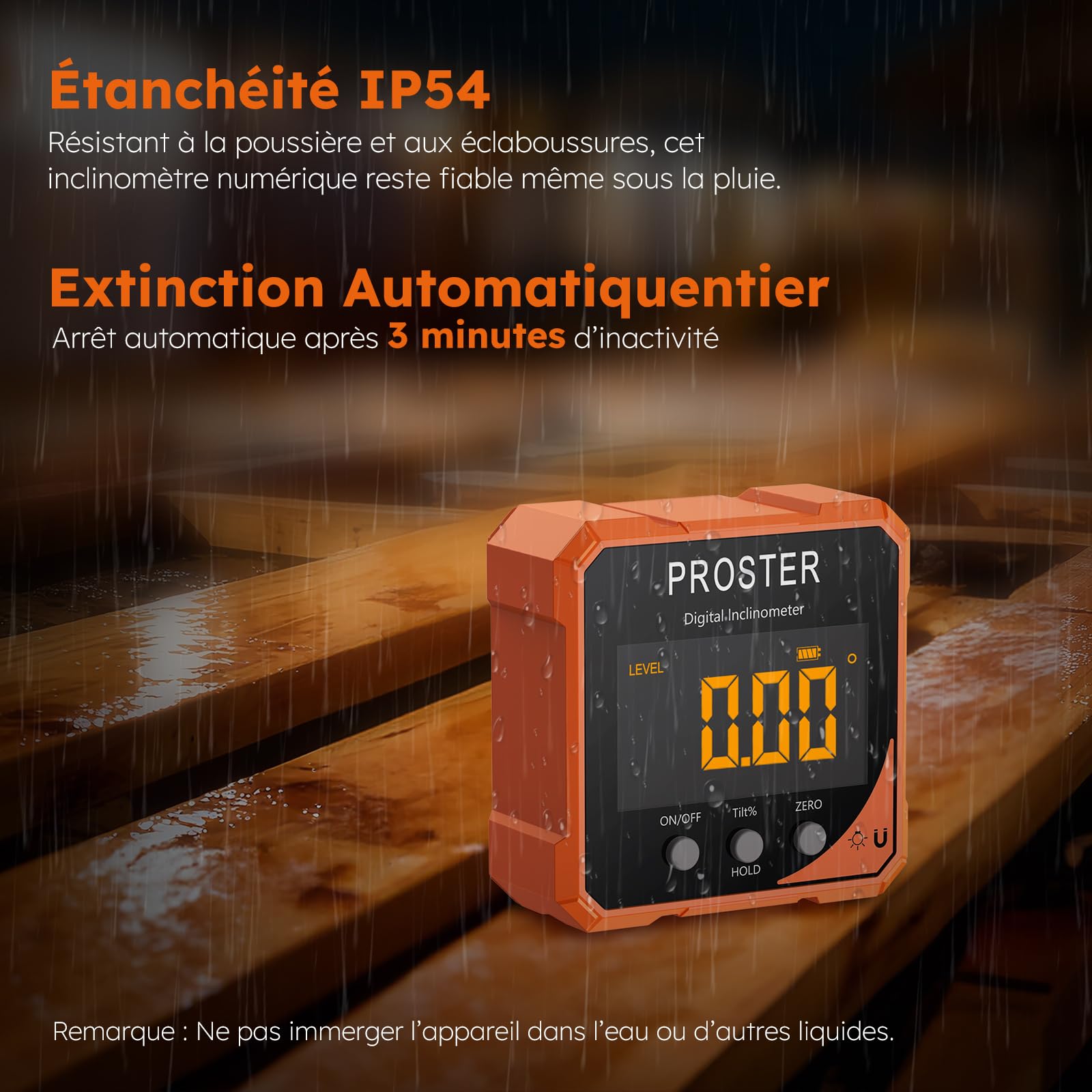 Proster Inclinomètre Numérique avec Laser 4 Côtés Magnétiques - Niveau Digital Rechargeable Précision ±0.1° Écran LCD VA IP54 Étanche Outil de Mesure d’Angle pour Menuiserie Chantier et Décoration