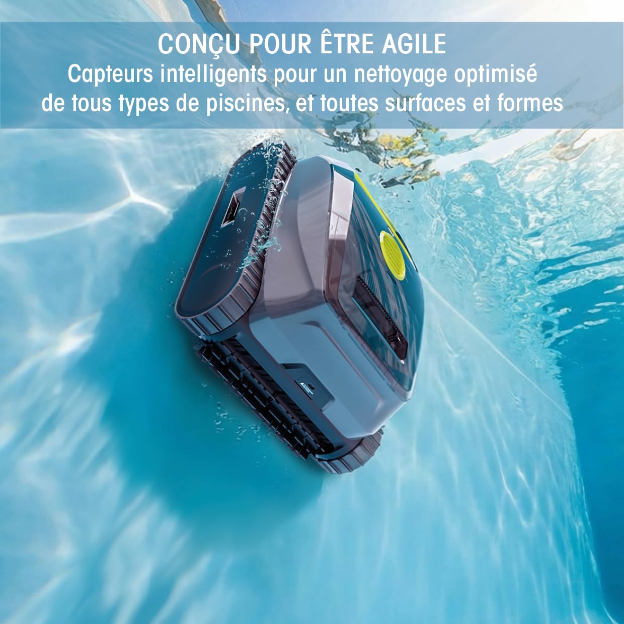Zodiac Freedom Lite Robot de Piscine sans Fil avec Batterie au Lithium, Nettoyage Sol Parois Ligne d'Eau, Double Filtration 3 Heures