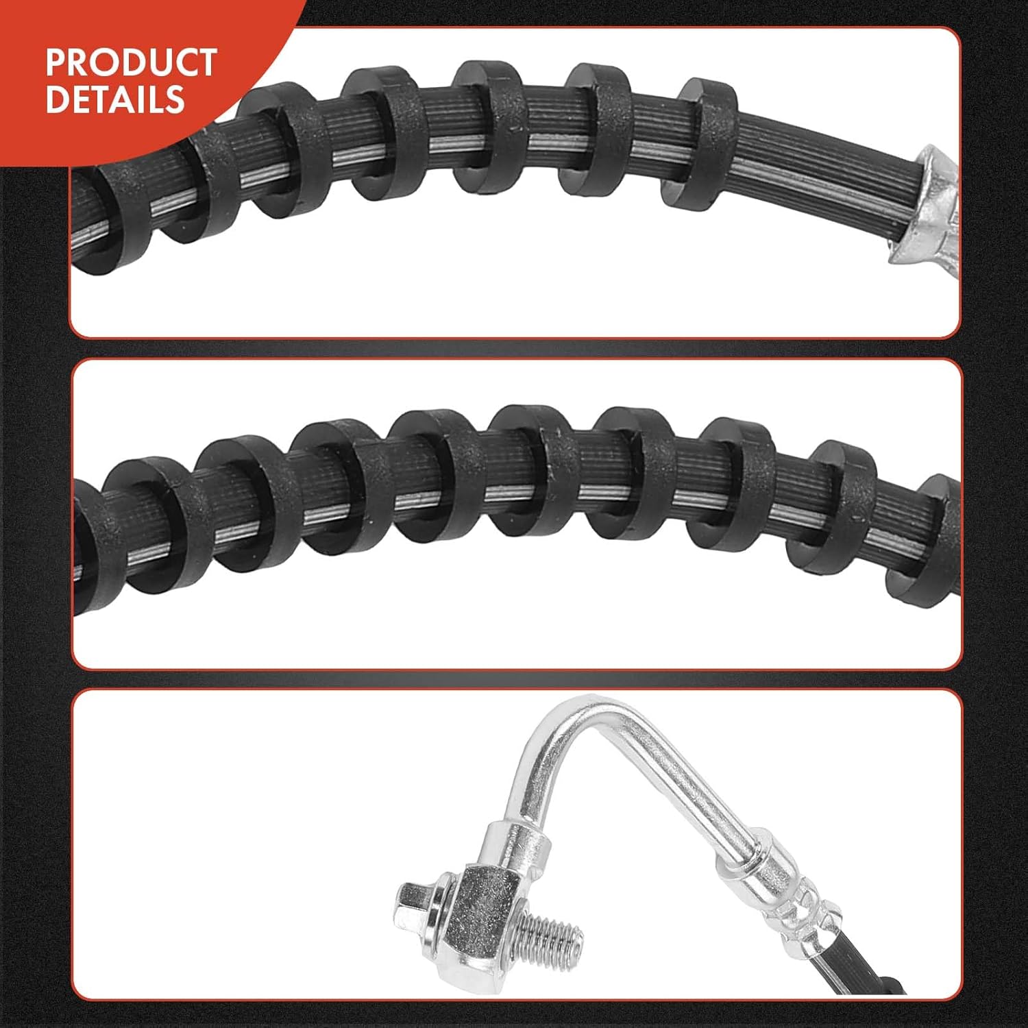 A-Premium Rear Driver and Passenger Side Brake Hydraulic Hose Compatible with Select Buick and Pontiac Models - Rendezvous 2002-2007, Aztek 2001-2005 - Replace# 10445422, 10335939(Pack of 2)