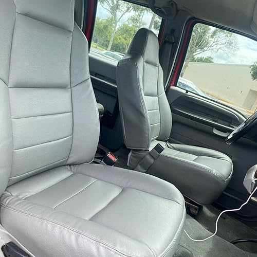 Miniatura 6 de HECASA Fundas inferiores de asiento compatibles con Ford F250 F350 Lariat XL FX4 y XLT Regular Super & Crew Cab Front Juego completo delantero del