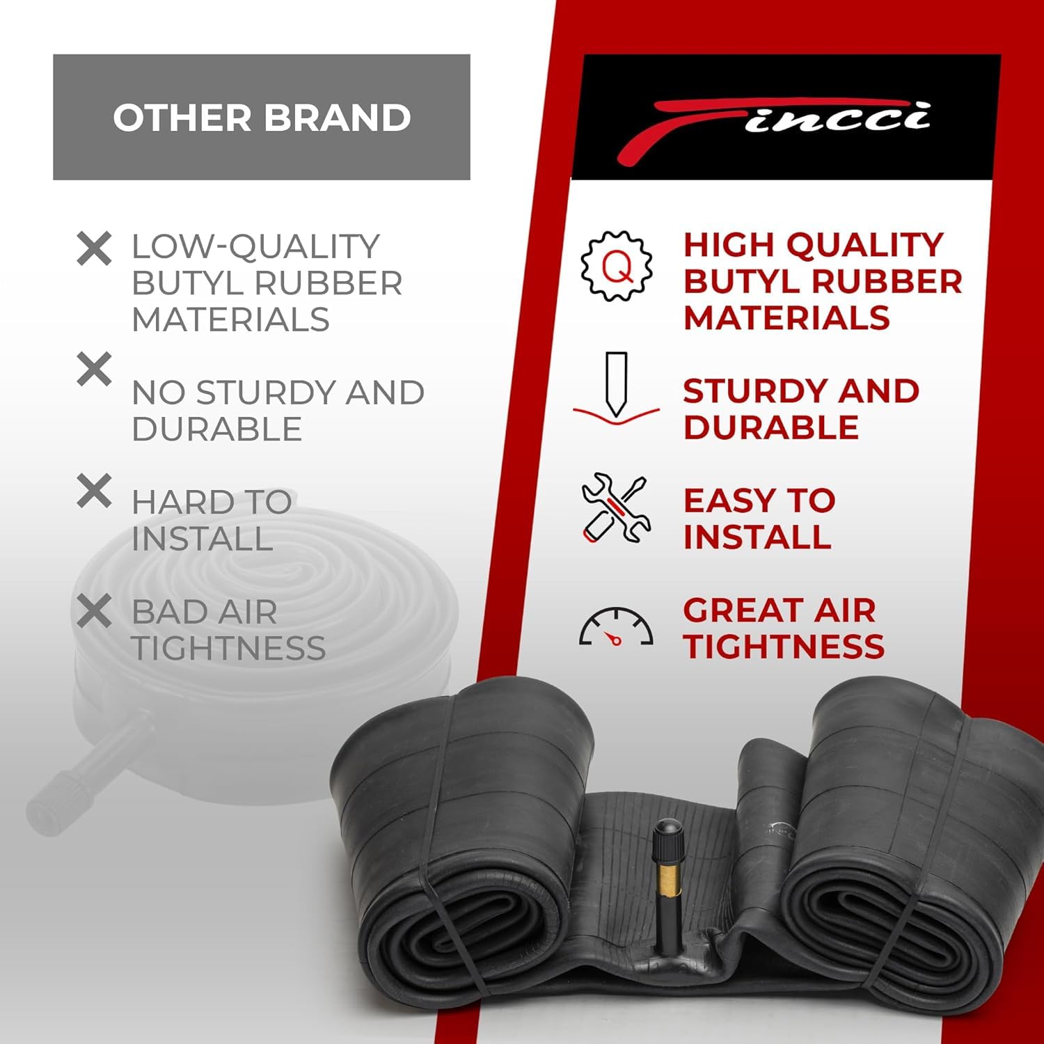 Fincci Cameras Fat bike 26 x 4.0 Pollici - Coppia Сameras d Aria 26 MTB con 48mm Schrader Valvola per Fat & Montagna bici & E bike & Strada Bicicletta, City bike Uomo - Confezione da 2 accessori