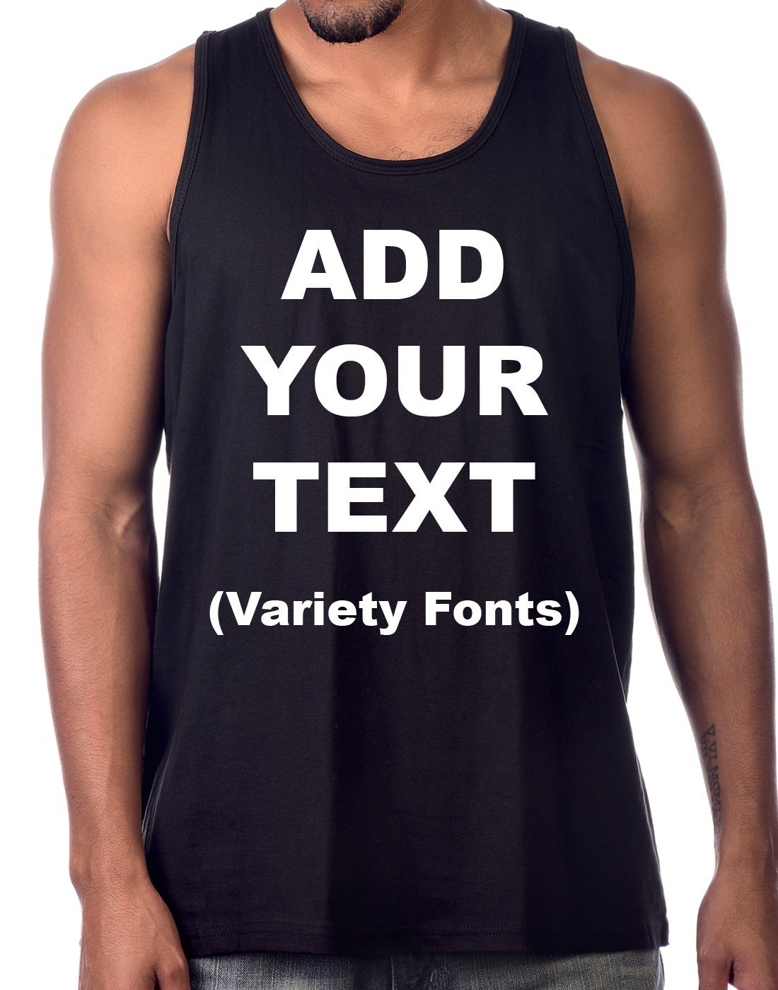 CircularCustom Tank Tops for Men Ultra Soft t Shirts Add Your Own Text Message