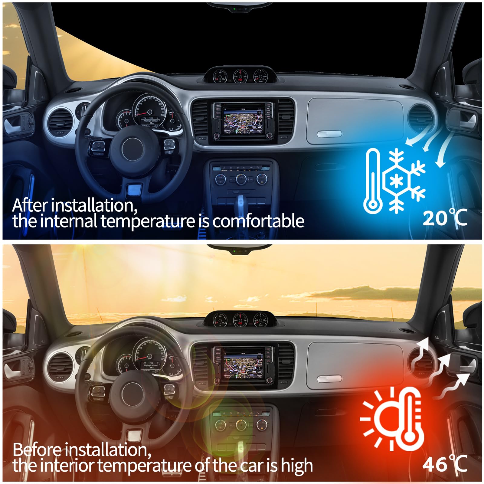 JOJOCY Cubierta para parabrisas delantero para Mercedes Sprinter 2019-2025, tela Oxford gruesa 210D desmontable, cubierta para parabrisas de coche, protección solar, protección contra el hielo, polvo