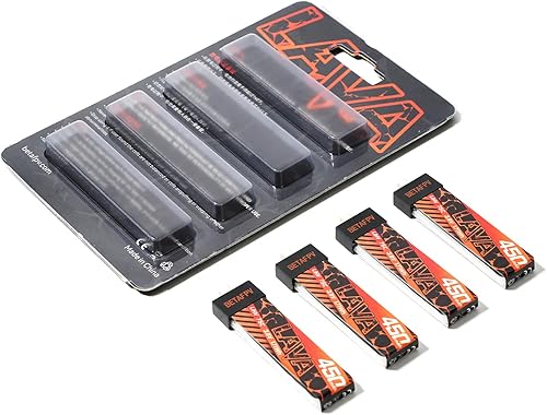 Miniatura 8 de BETAFPV 4pcs Lava 450mAh 1S 3.8V 75C LiHV FPV Lipo batería con conector BT2.0 para 1-2S FPV Tiny Whoop Drone Quadcopters como Meteor75, Meteor75