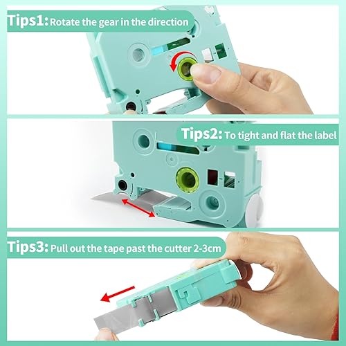 Miniatura 4 de Vixic 18mm Label Tapes Replacement for TZe-241 Label Maker Tape 18mm 0.7 Inch Tz Laminated TZe241 P-Touch Black on Clear Compatible for Brother