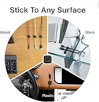 Vista 4 de X-Protector 3 soportes magnéticos para cables - Clips de cable premium - Soporte de cable autoadhesivo para automóvil - Organizador de cables