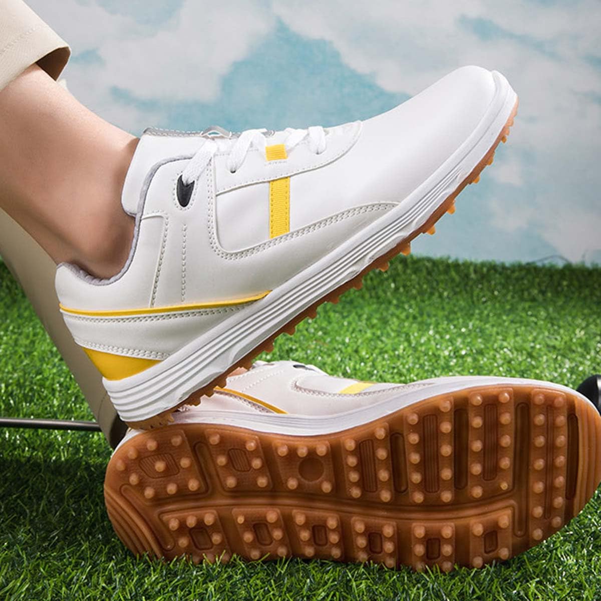 Zapatos de Golf de Cuero para Hombre Calzado Profesional
