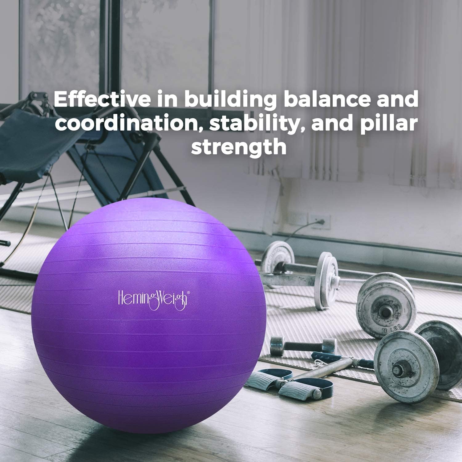 Buу 1 gеt 1 HemingWeigh Exercise Ball and Yoga Ball Chair Fitness Ball for Workout Balance Yoga Ball for Pregnancy Abs and Core Strength Gym Ball and Stability Ball with Pump