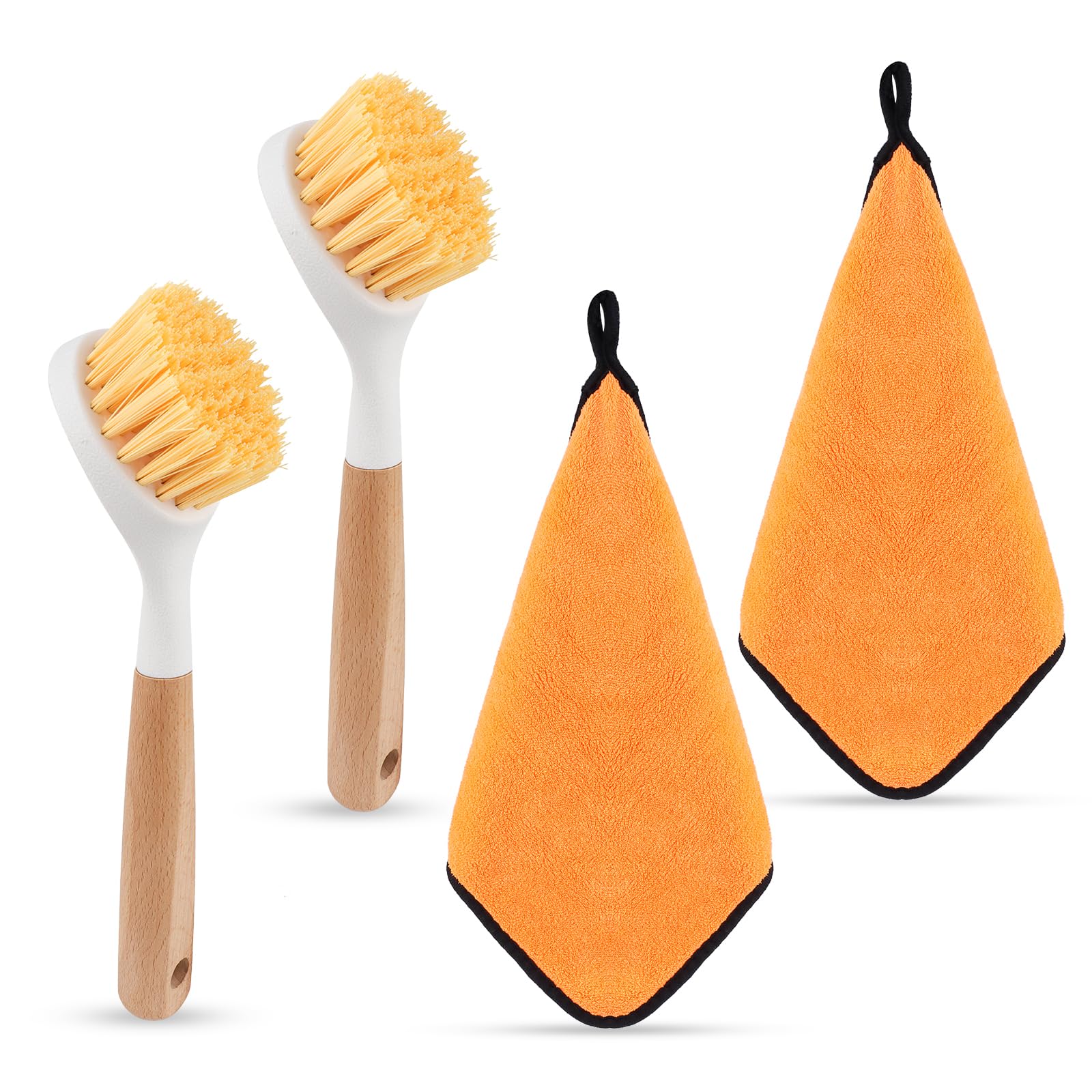 Lot De 2 Brosses à Vaisselle Avec Distributeur De Liquide Vaisselle Rechargeable Et Support De Rangement Gris Vert 93818587