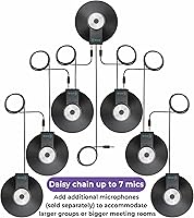 Vista 6 de ECS WordForum - Micrófono de conferencia estéreo omnidireccional TRS 360° de 0.138 in para PC, con opción de cadena de margarita, micrófono