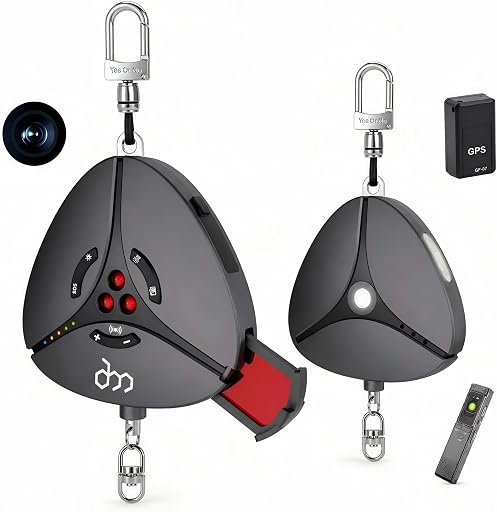 GPS Tracker Detector & Signal Detector – Portable Hidden Camera Detector and Tracker Detector with Alarm & Flashlight, Travel Security Keychain for Women