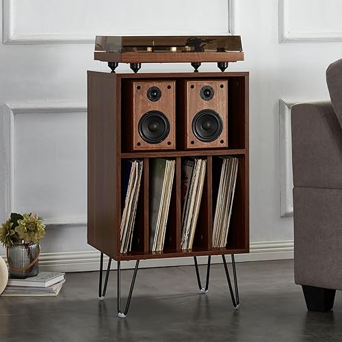 Miniatura 2 de Arkrocket Cassini - Tocadiscos con estante de audio, tocadiscos Bluetooth de alta fidelidad con 2 altavoces para estantería, tocadiscos de vinilo