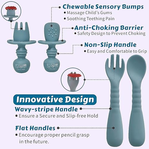 Miniatura 3 de Remonda Suministros de destete LED para bebés, juego de alimentación de silicona para bebés, incluye ventosas y platos, utensilios para bebés,