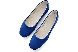 Royal Blue Flats For Women Dressy: Women Comfort Square Toe Ballets Flats