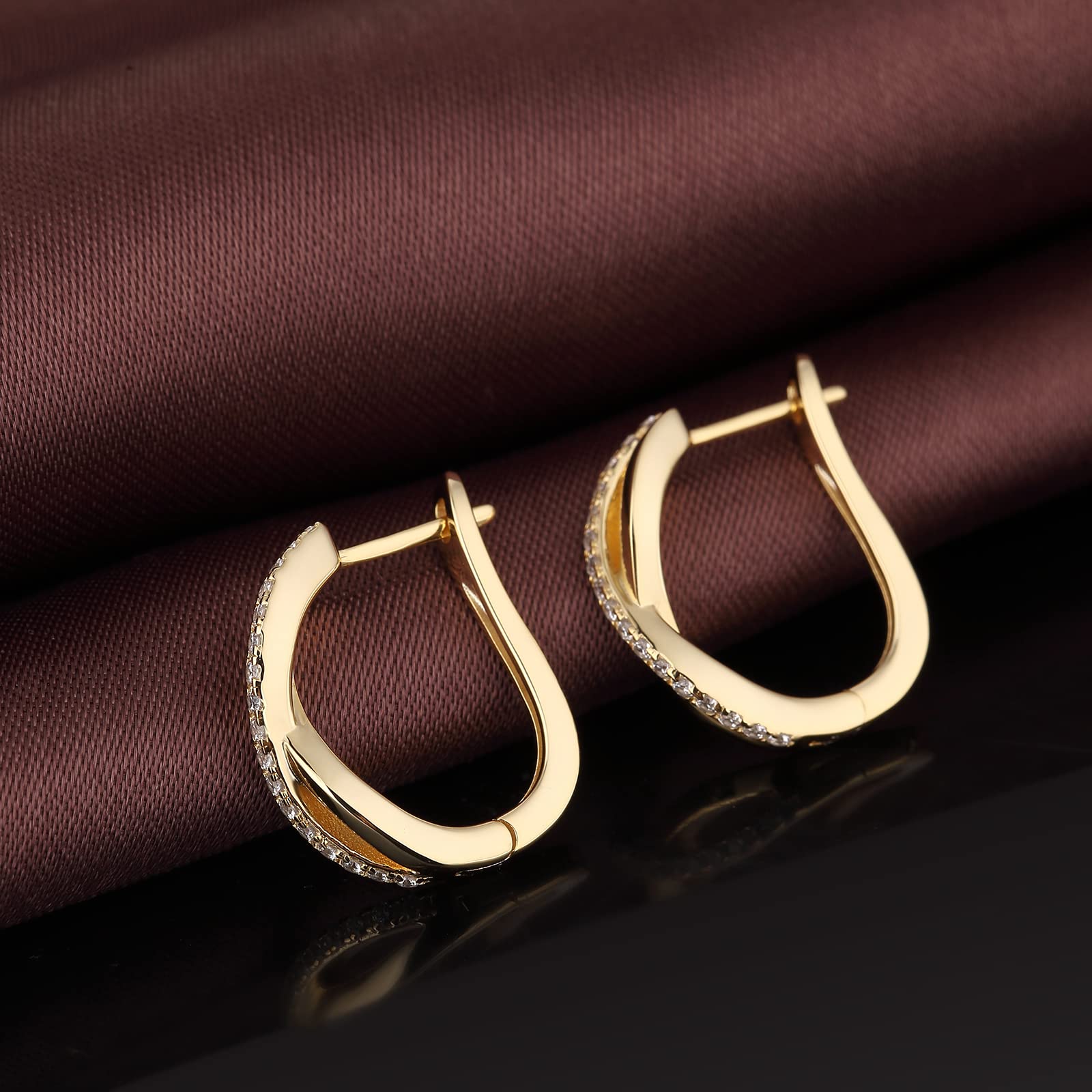 Jiamiaoi Weißgold Plattiert U Creolen 925 Silber Ohrringe Große Damen Schmuck