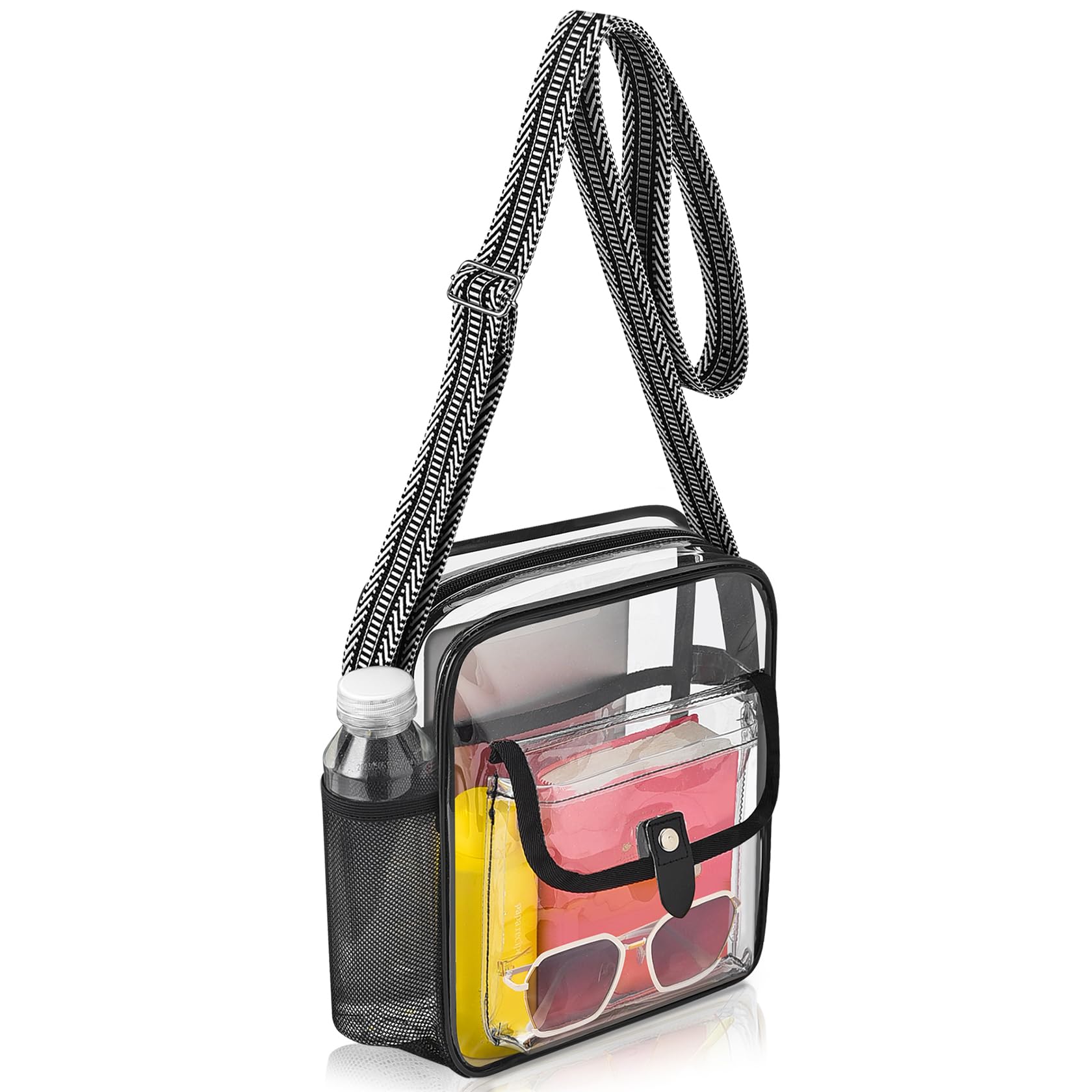 SPODEARS Clear Crossbody Bag for Stadium Concert Festival More - Adjustable Shoulder Strap Bottle Holder