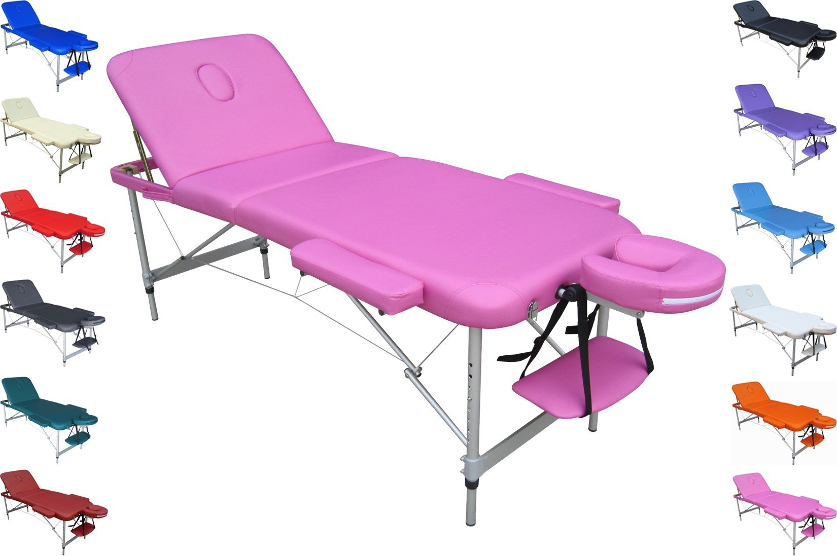 Polironeshop Mercurio Camilla de Aluminio Ligera portátil para Masaje estética Tattoo 60 cm (Blanco) — view 11