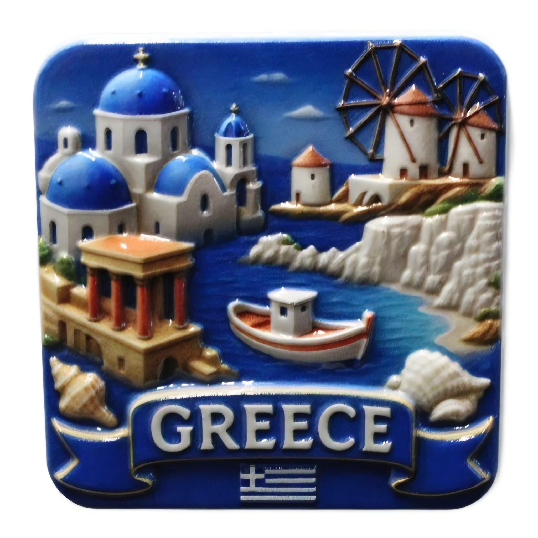3D -GREECE SANTORINI CORFU Fridge Magnet City Souvenir Travel Memory Gift
