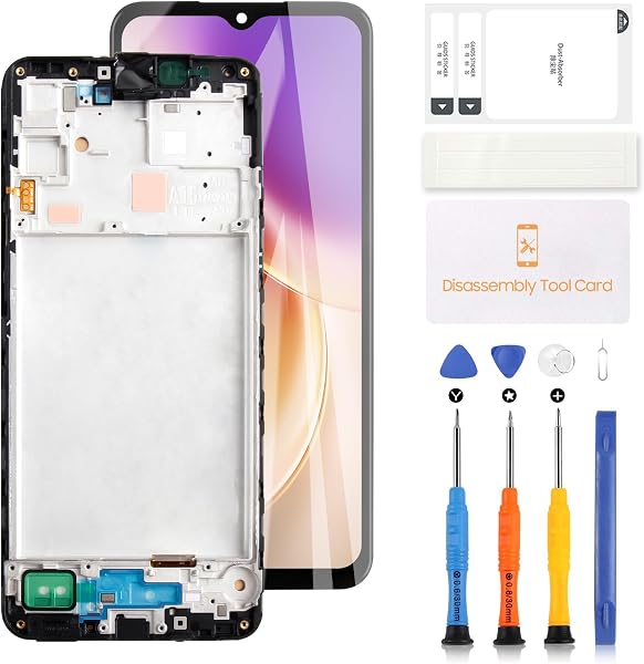 LADYSON Schermo LCD TFT per Samsung Galayx A16 4G A165 SM-A165F A165M Display LCD Touch Screen Digitizer Full Glass Assemblaggio Riparazione con Strumenti (Nero con Telaio, Non A16 5G A166)