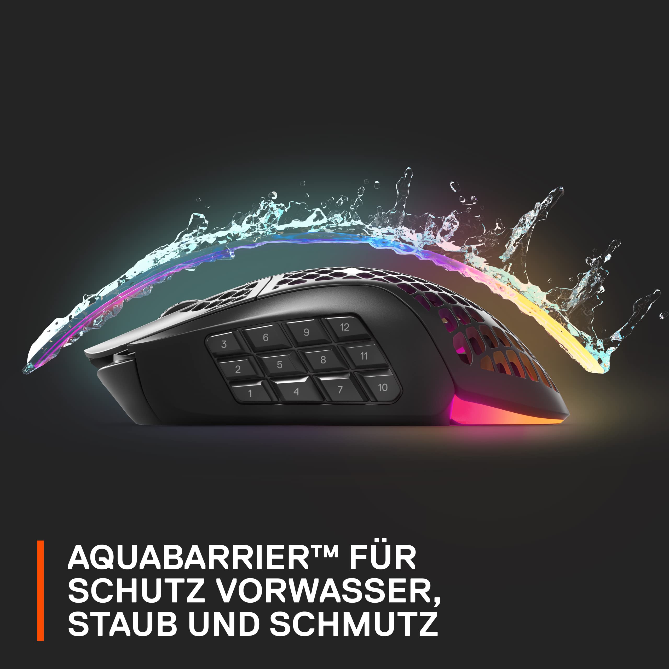 SteelSeries Aerox 9 Wireless RGB Gaming-Mouse 18 Tasten Bluetooth 2,4 GHz Optischer TrueMove Air-Sensor 18.000 DPI