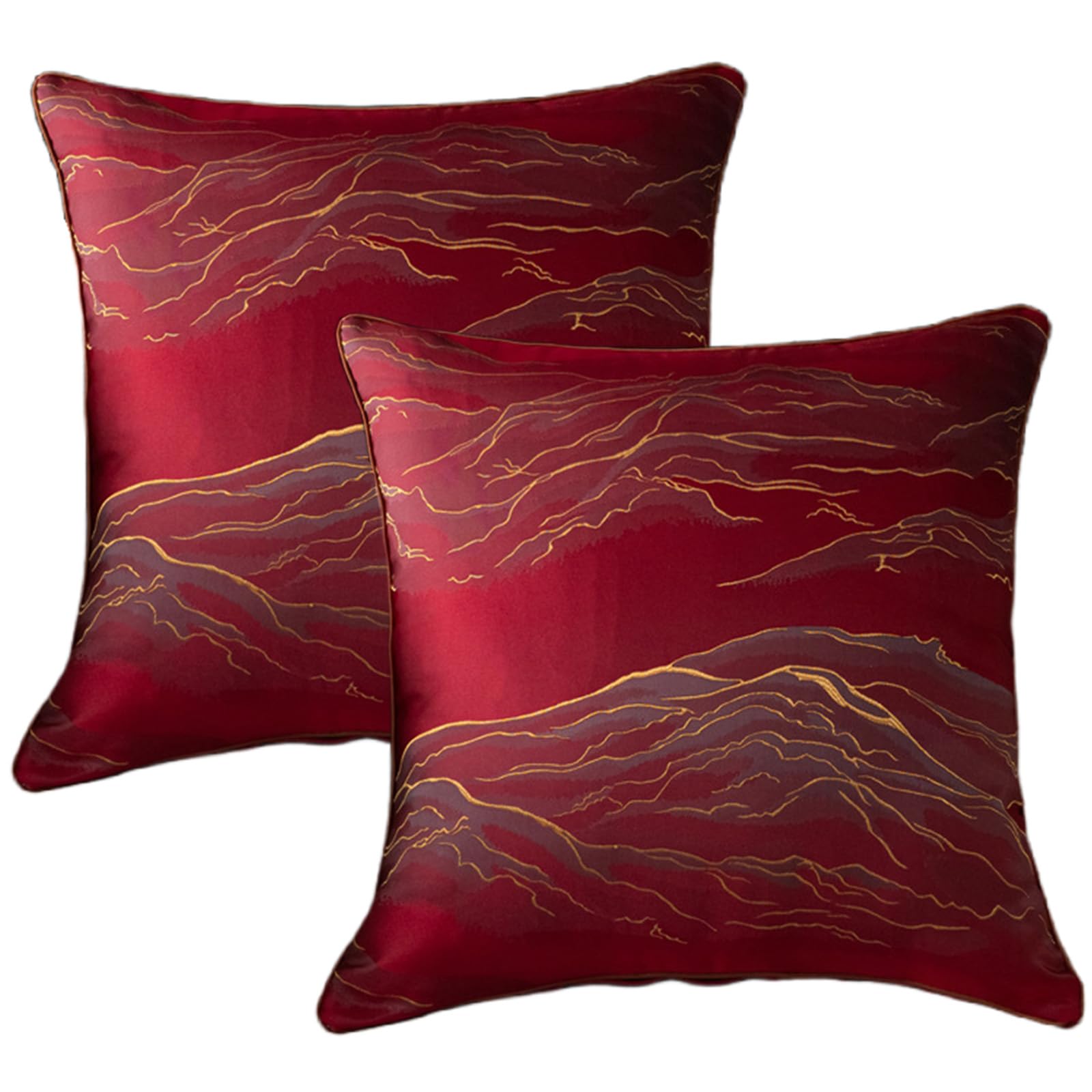 Red Cushion Covers Set of 2 Decorative Throw Pillow Cover Gold Stamping Decorative Pillow Cases for Couch Bedroom Sofa Car Home Living Room Decor 518
