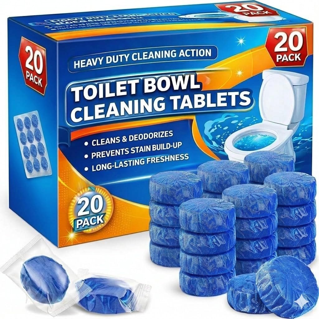 Skylike Automatic Flush Toilet Bowl Cleaner Tablets (Pack of 20), Bathroom Toilet Tank Cleaner, Powerful Cleaning Ball with Deep Clean Bubbles, Mild Lemon Scent-image-21