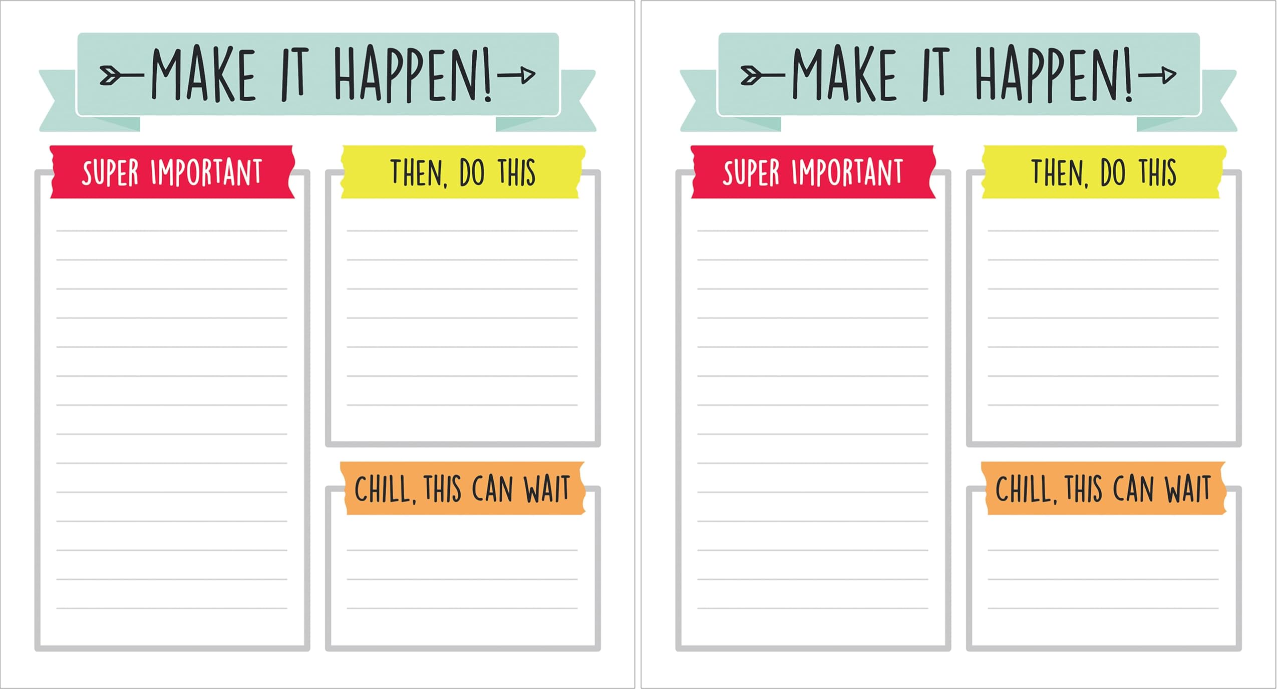 Carson Dellosa Aim High To Do List Notepad—5.75" x 6.25" Paper Stationery, Daily Checklist, Goals, Reminders, Notes, Motivational Organizer (50 sheets) (Pack of 2)