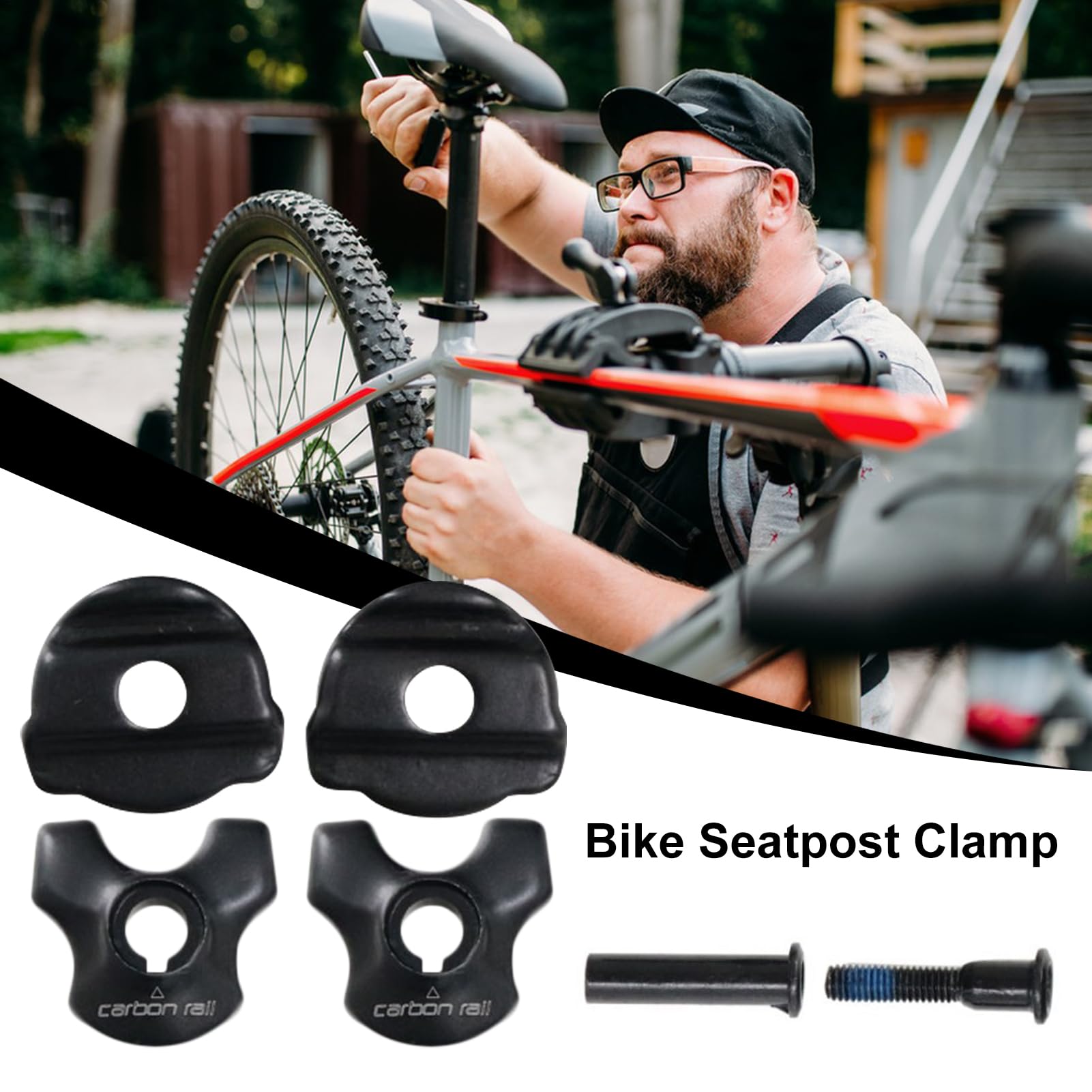 Sattelstützenklemme – Carbon-Sattelschienen-Adapter, Sattelstützenklemme, oval/runder Clip, 7 × 9 mm/7 × 7 mm, leichte Sattelstütze, Fahrradzubehör : 