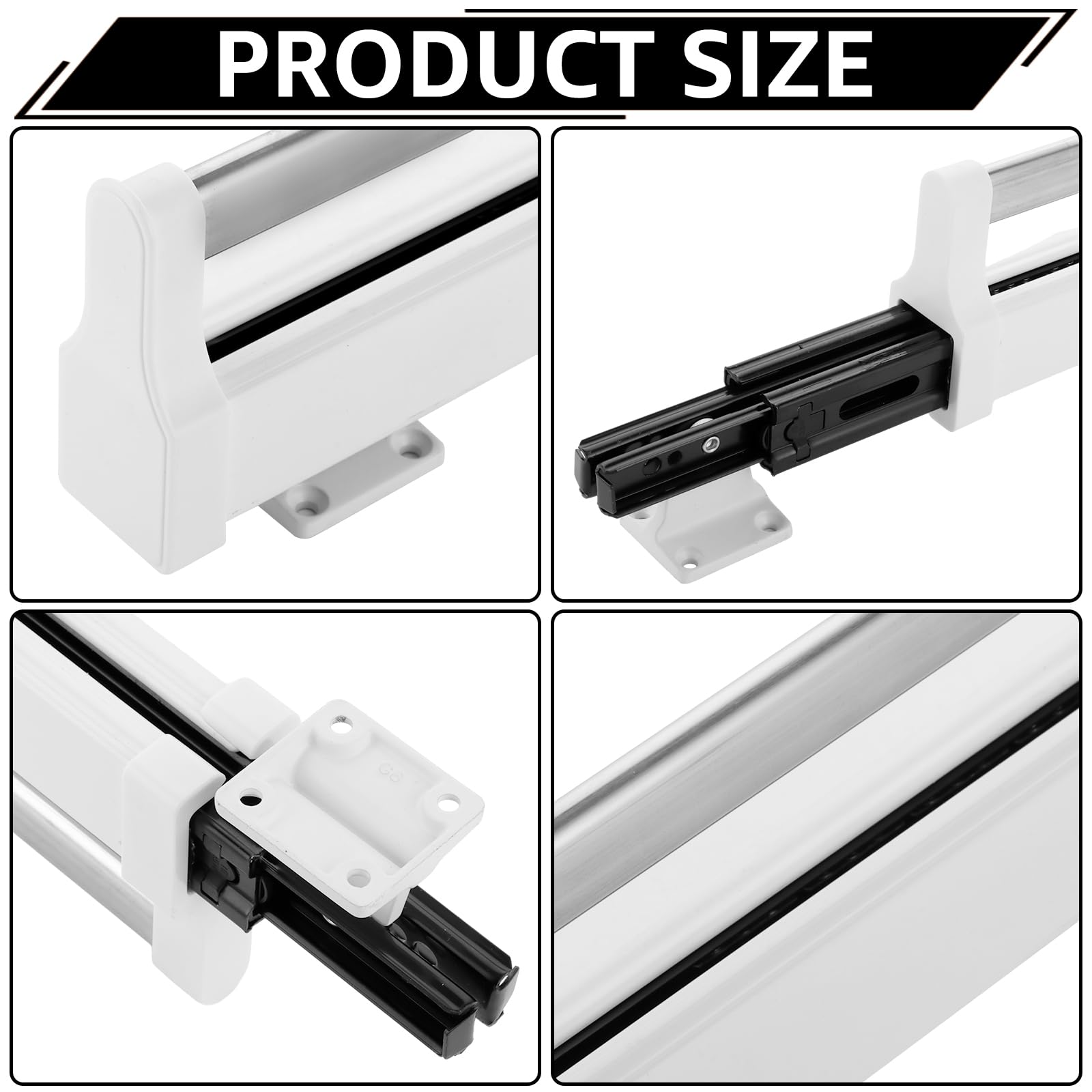 Tringle à Vêtements Extensible 2 Rails Coulissants - Longueur 294 à 580 Mm - Charge Max 25 Kg - Pour Armoire, Rangement