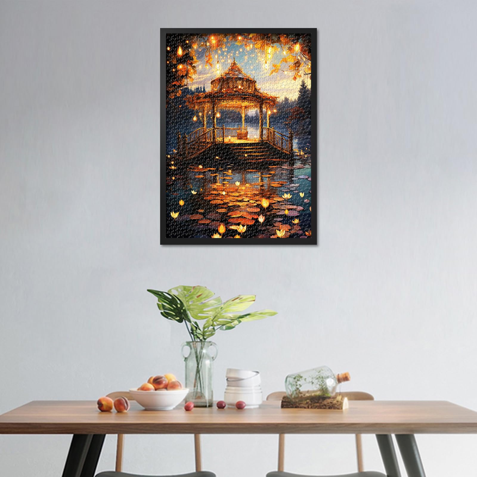 Puzzles for Adults 1000 Pieces, Gazebo on the Lake in Autumn Puzzle - Image 2