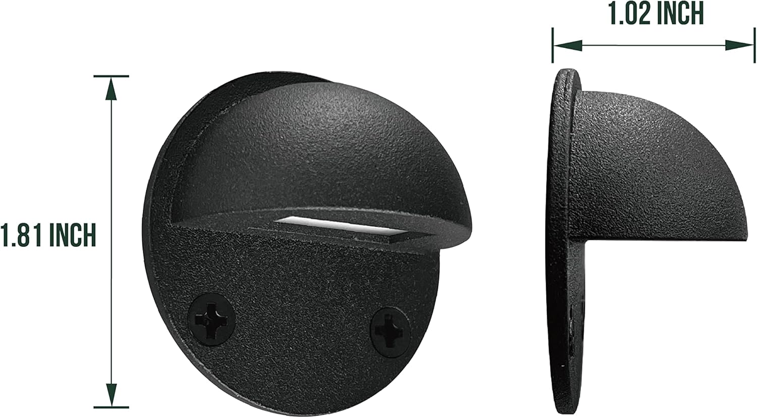 GKOLED 8-Pack Low Voltage LED Deck Lights, Mini Size Eyelid Step Lights with 0.8W Integrated LED Chips, IP65+ Rated Waterproof for Outdoor, 3000K, Die-cast Aluminum with Black Powder Coated Finish