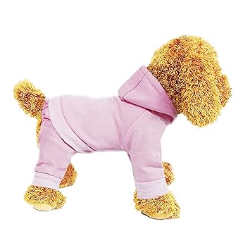 Dog Clothes, Dog Costume, Dog Hoodie, Dog Winter Coat, Dog Dress, Dog Coat, Dog Onesie, Dog Sweatshirt, ??4 Legs Warm Pet Costume for Small Dogs Cats Boy or Girl, 1 Pack Pink S