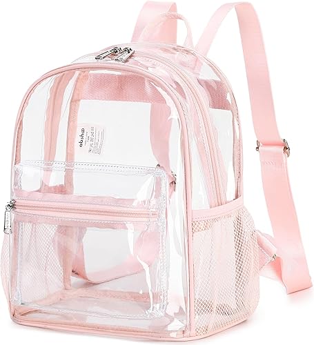 abshoo Mini mochila transparente aprobada para estadios 12x12x6 bolsa transparente mochilas pequeñas, Rosado, Pequeño, Casual
