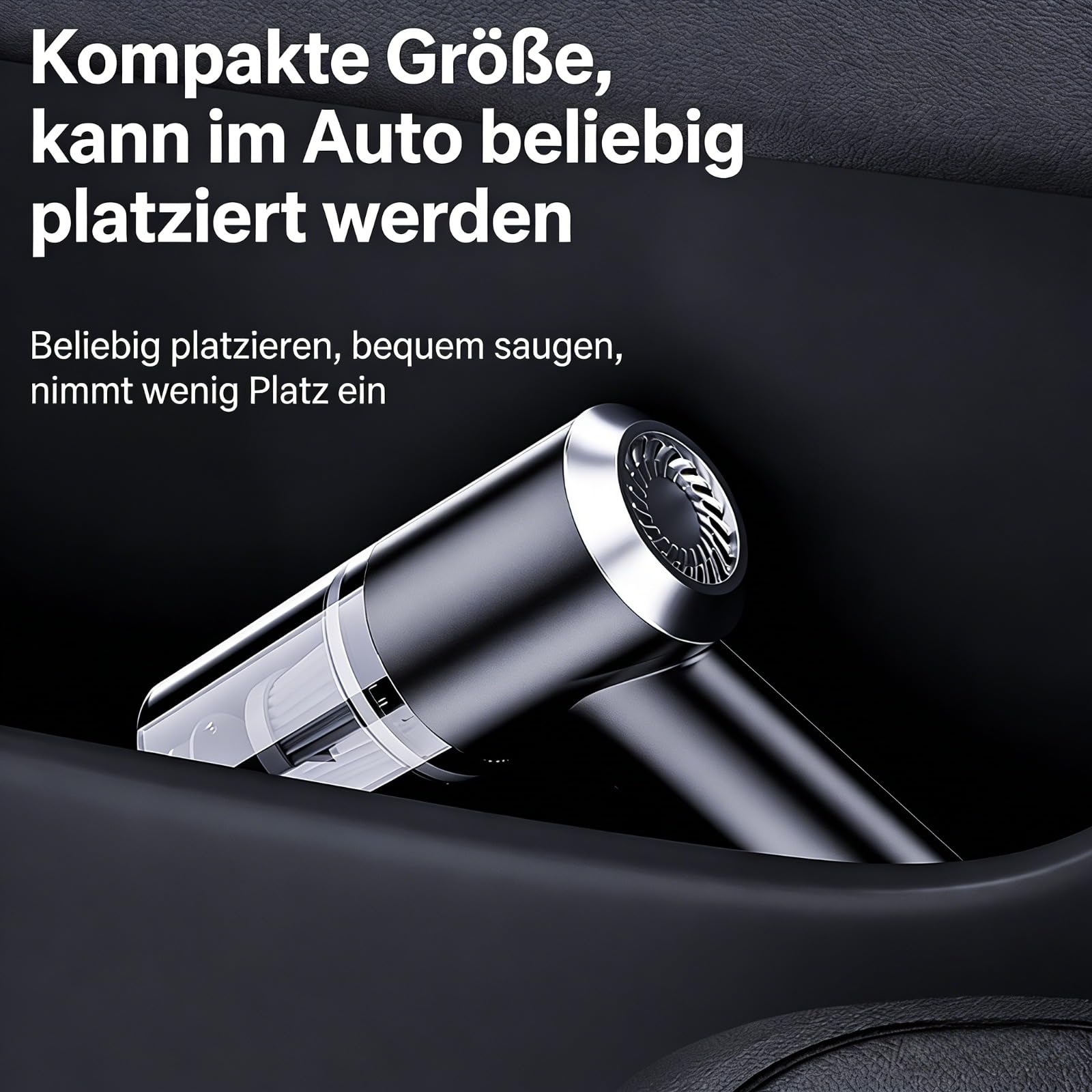 Dustaclean Handstaubsauger 130W starker Saugkraft Handheld Vacuum, kabelloser Handakku-Staubsauger für Auto & Zuhause, mit Zubehör-Set, wiederaufladbar (Weiß)