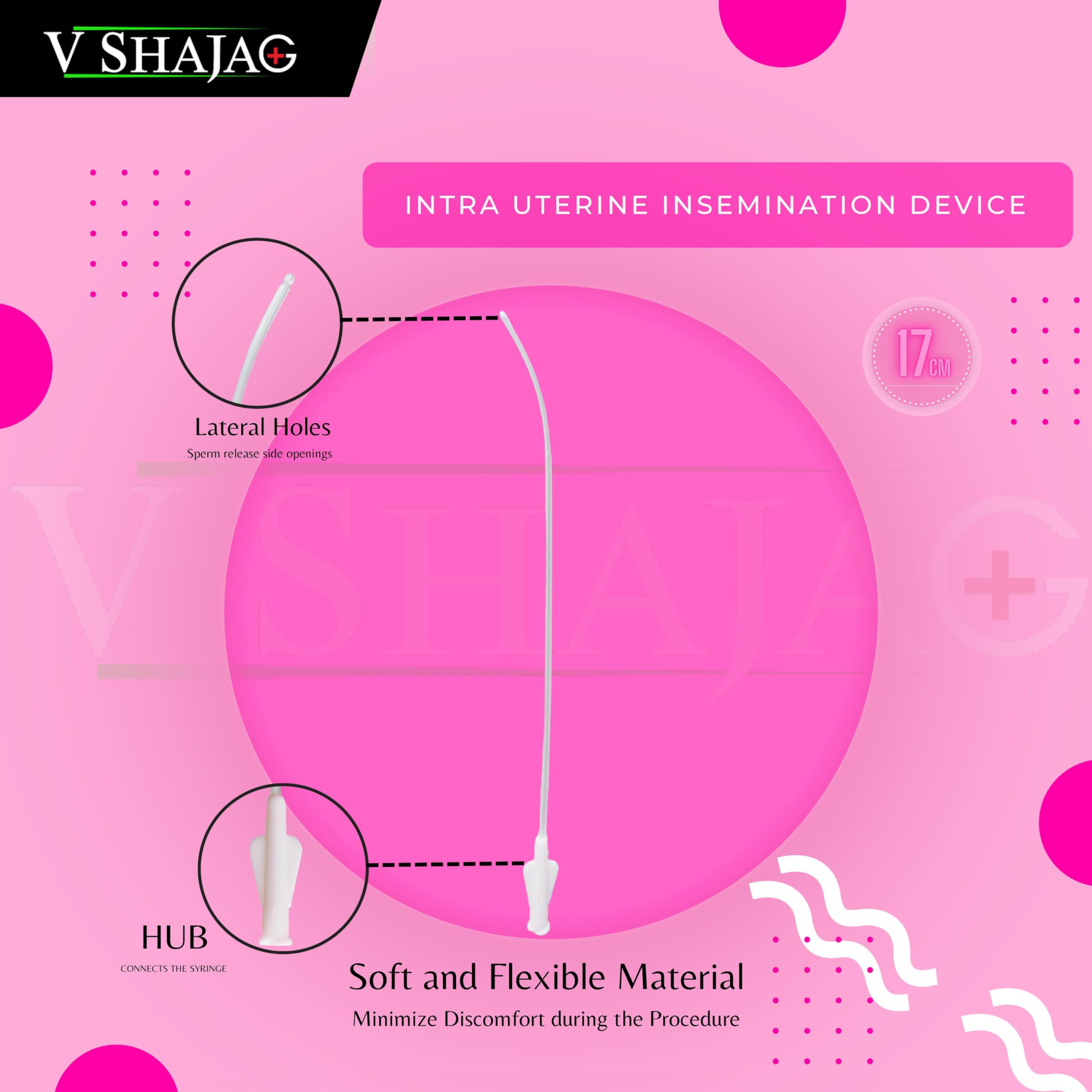 V SHAJAG Intra Uterine Insemination Device-Complete IUI Curved Cannula Kit (17cm)-Fertility with Precision(5 Pcs) 1