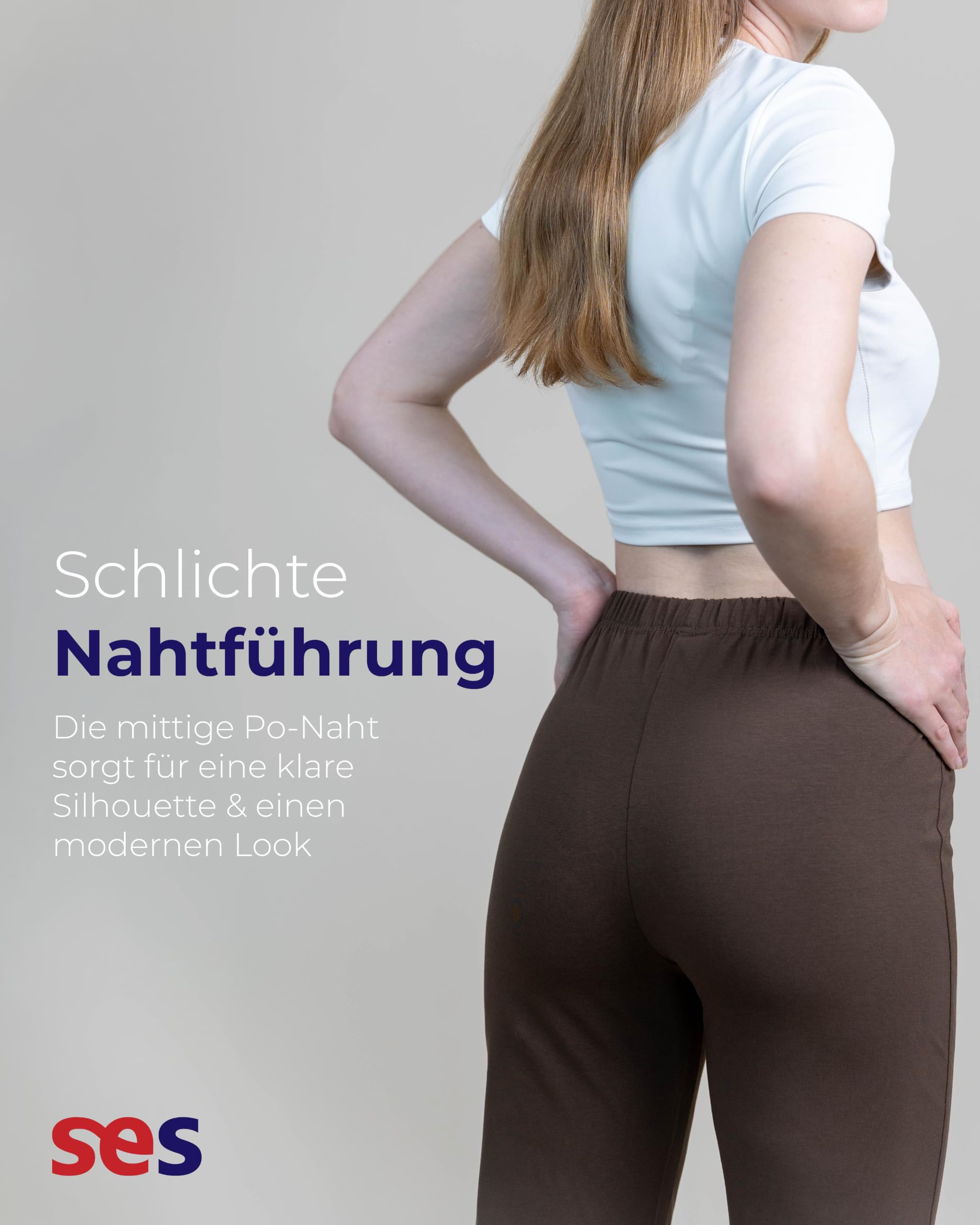 SES Lot de 2 leggings évasés en coton pour femme - Taille 32/34 - 56/58 - Pantalon de jazz confortable à jambe large - Pantalon de yoga pour femme avec taille douce