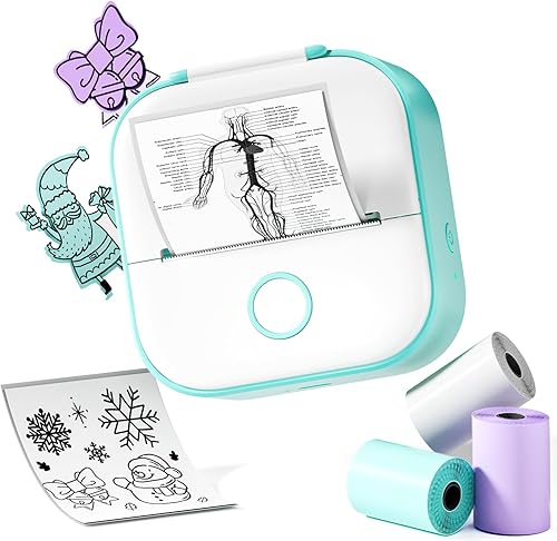 Phomemo Impresora de etiquetas T02, impresora sin tinta, mini impresora de etiquetas adhesivas Bluetooth, impresora térmica de bolsillo para notas