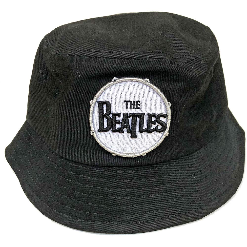 Rock Off Officially Licensed Products Black Beatles - The Drum Logo Official Bucket Hat