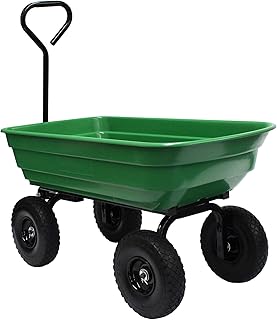 yard cart plastic garden 600lb poly wagon tires tray capacity flat star