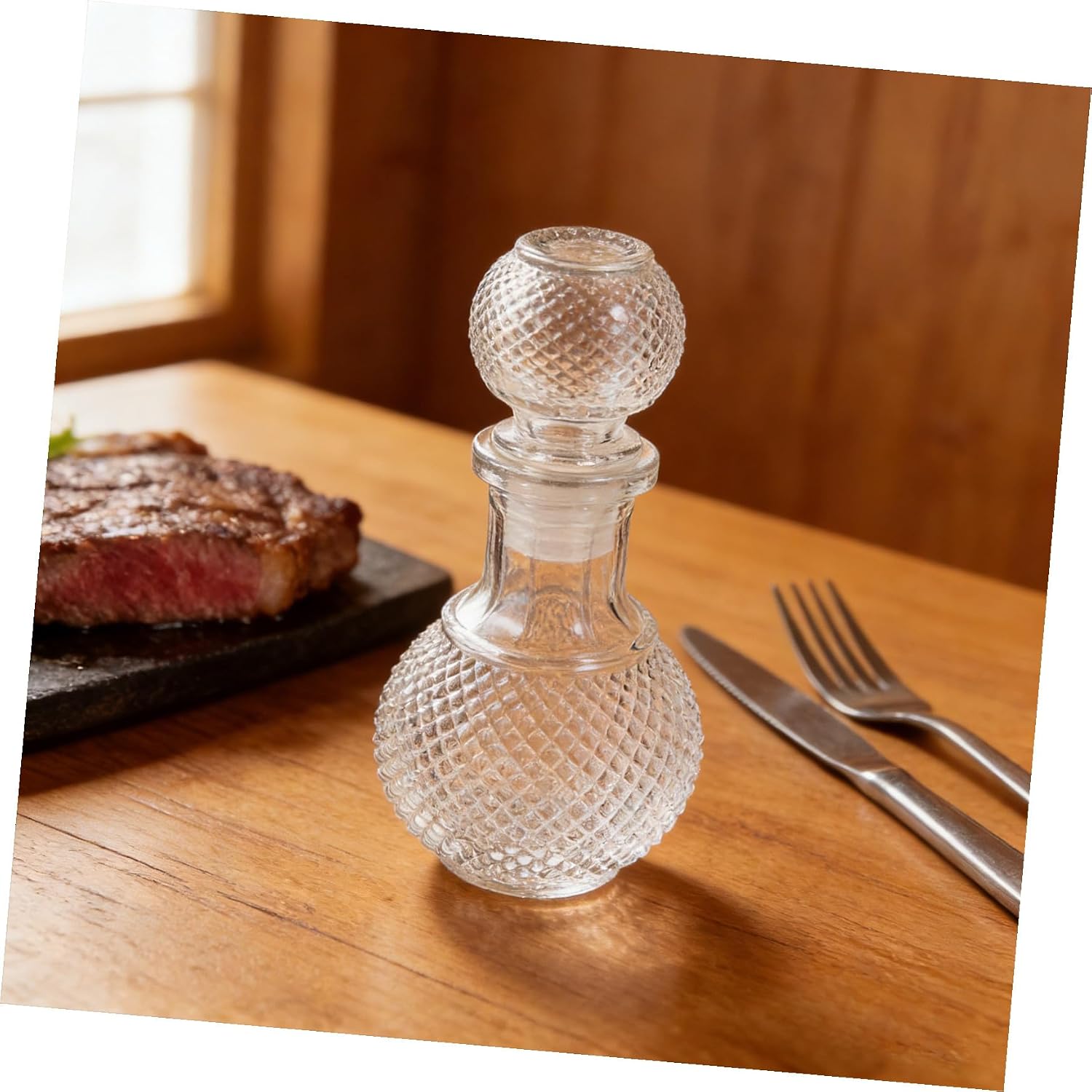 Glass Wine Decanter Transparent Liquor Dispenser Thickened Whiskey Bottle 6.49 Home Bar Dining Restaurant Hotel Banquet 1 pc